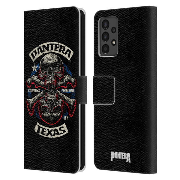 Pantera Art Double Cross Leather Book Wallet Case Cover For Samsung Galaxy A13 (2022)