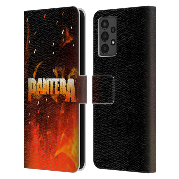 Pantera Art Fire Leather Book Wallet Case Cover For Samsung Galaxy A13 (2022)