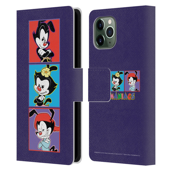 Animaniacs Graphics Tiles Leather Book Wallet Case Cover For Apple iPhone 11 Pro