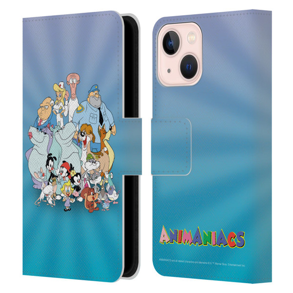 Animaniacs Graphics Group Leather Book Wallet Case Cover For Apple iPhone 13 Mini