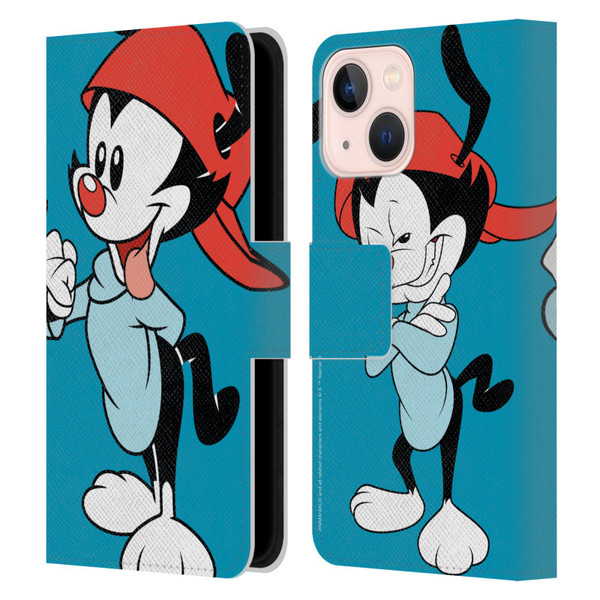Animaniacs Graphics Wakko Leather Book Wallet Case Cover For Apple iPhone 13 Mini