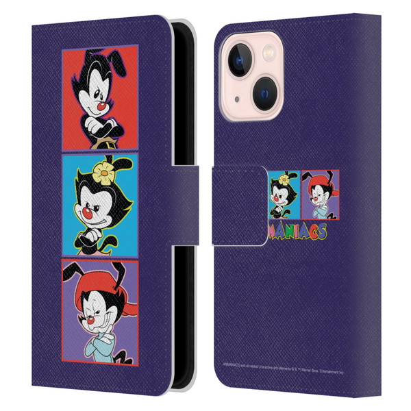 Animaniacs Graphics Tiles Leather Book Wallet Case Cover For Apple iPhone 13 Mini