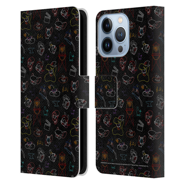 Animaniacs Graphics Pattern Leather Book Wallet Case Cover For Apple iPhone 13 Pro