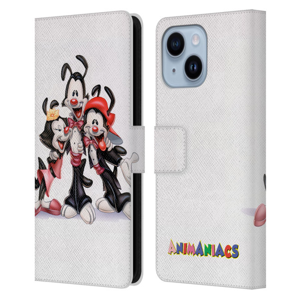 Animaniacs Graphics Formal Leather Book Wallet Case Cover For Apple iPhone 14 Plus