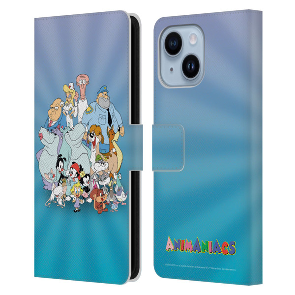 Animaniacs Graphics Group Leather Book Wallet Case Cover For Apple iPhone 14 Plus
