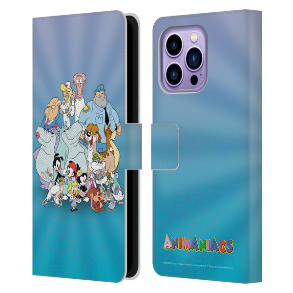 Animaniacs Graphics Group Leather Book Wallet Case Cover For Apple iPhone 14 Pro Max