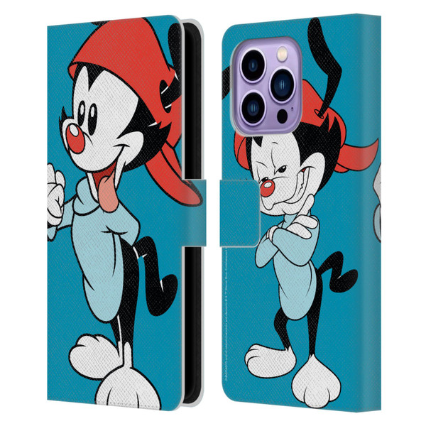 Animaniacs Graphics Wakko Leather Book Wallet Case Cover For Apple iPhone 14 Pro Max