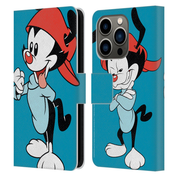Animaniacs Graphics Wakko Leather Book Wallet Case Cover For Apple iPhone 14 Pro