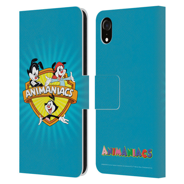 Animaniacs Graphics Logo Leather Book Wallet Case Cover For Apple iPhone XR