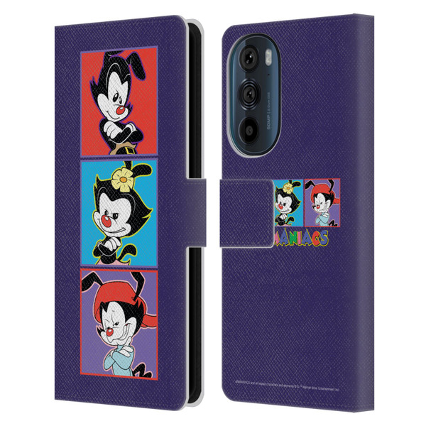 Animaniacs Graphics Tiles Leather Book Wallet Case Cover For Motorola Edge 30