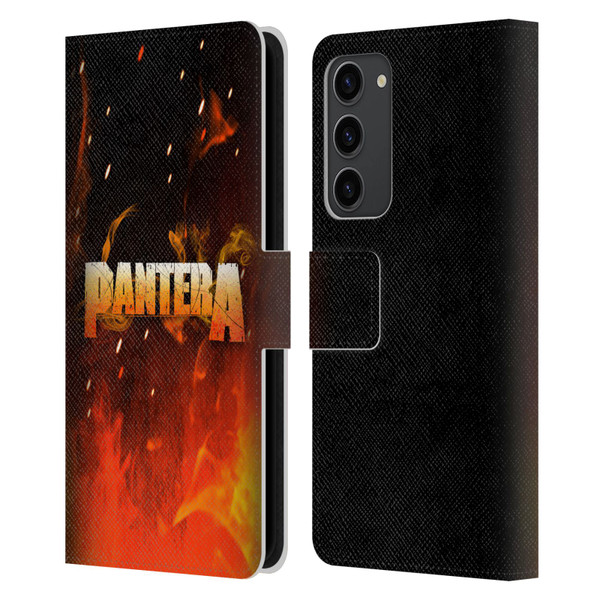 Pantera Art Fire Leather Book Wallet Case Cover For Samsung Galaxy S23+ 5G