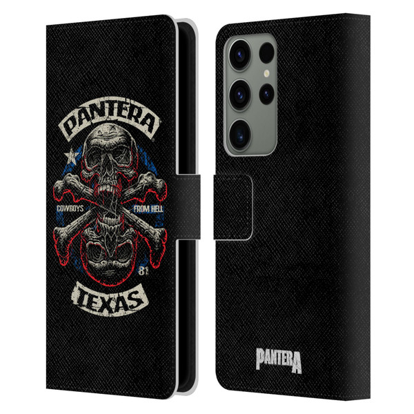 Pantera Art Double Cross Leather Book Wallet Case Cover For Samsung Galaxy S23 Ultra 5G