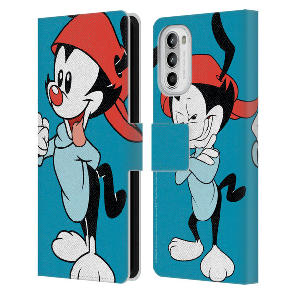 Animaniacs Graphics Wakko Leather Book Wallet Case Cover For Motorola Moto G52
