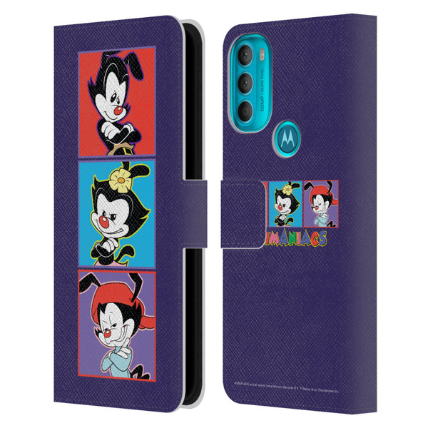 Animaniacs Graphics Tiles Leather Book Wallet Case Cover For Motorola Moto G71 5G