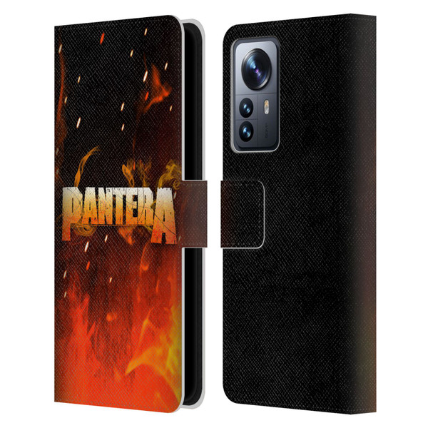 Pantera Art Fire Leather Book Wallet Case Cover For Xiaomi 12 Pro