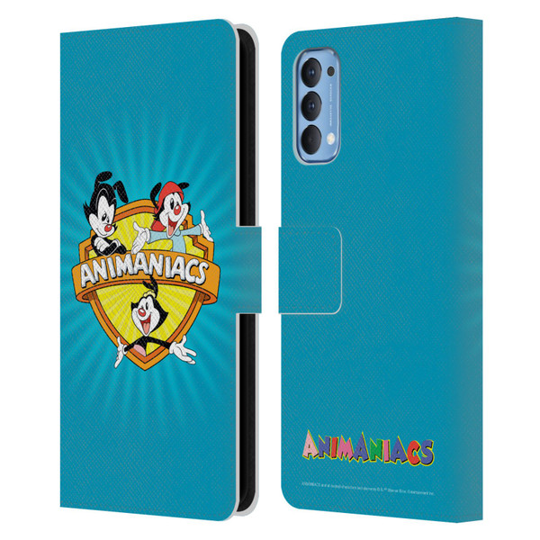 Animaniacs Graphics Logo Leather Book Wallet Case Cover For OPPO Reno 4 5G
