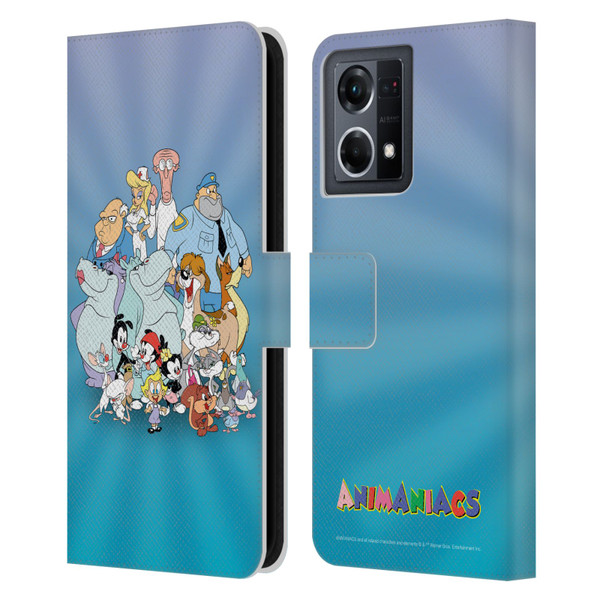 Animaniacs Graphics Group Leather Book Wallet Case Cover For OPPO Reno8 4G