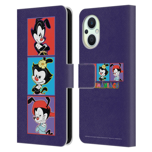 Animaniacs Graphics Tiles Leather Book Wallet Case Cover For OPPO Reno8 Lite