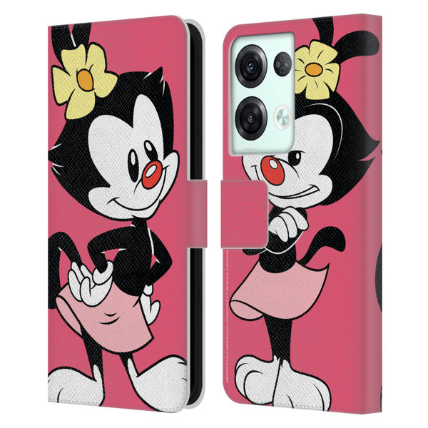 Animaniacs Graphics Dot Leather Book Wallet Case Cover For OPPO Reno8 Pro