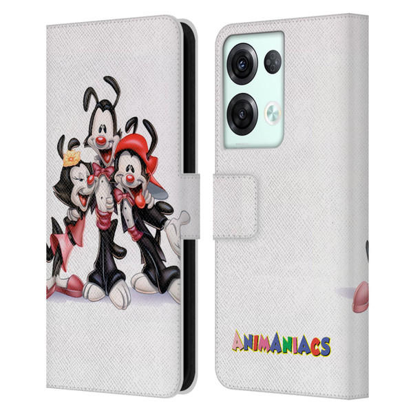 Animaniacs Graphics Formal Leather Book Wallet Case Cover For OPPO Reno8 Pro