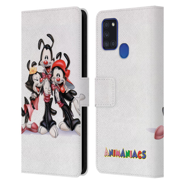 Animaniacs Graphics Formal Leather Book Wallet Case Cover For Samsung Galaxy A21s (2020)