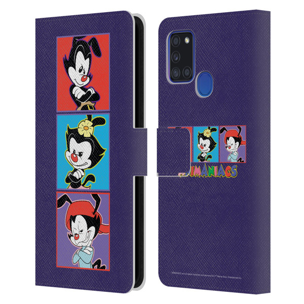 Animaniacs Graphics Tiles Leather Book Wallet Case Cover For Samsung Galaxy A21s (2020)