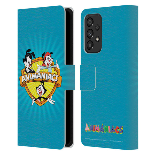 Animaniacs Graphics Logo Leather Book Wallet Case Cover For Samsung Galaxy A33 5G (2022)