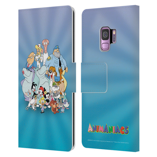 Animaniacs Graphics Group Leather Book Wallet Case Cover For Samsung Galaxy S9