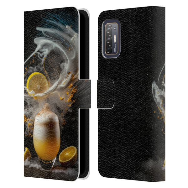 Spacescapes Cocktails Explosive Elixir, Whisky Sour Leather Book Wallet Case Cover For HTC Desire 21 Pro 5G