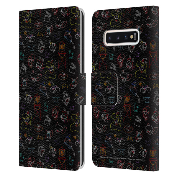 Animaniacs Graphics Pattern Leather Book Wallet Case Cover For Samsung Galaxy S10