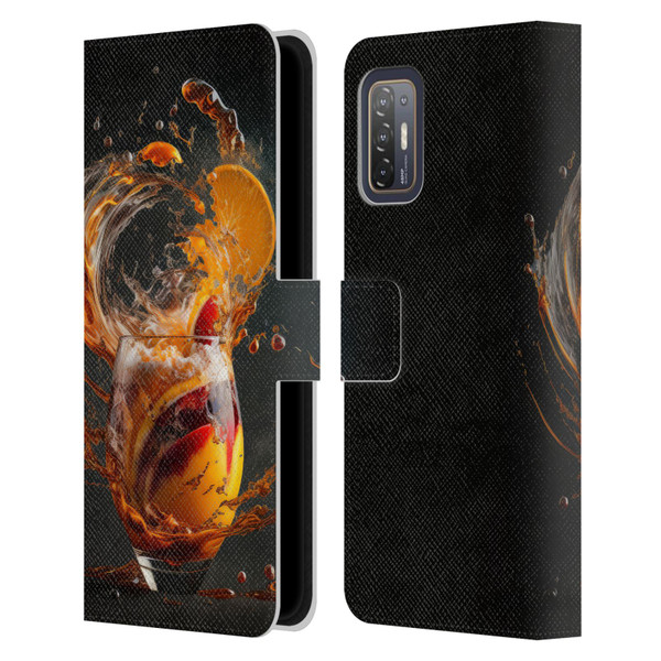 Spacescapes Cocktails Modern Twist, Hurricane Leather Book Wallet Case Cover For HTC Desire 21 Pro 5G