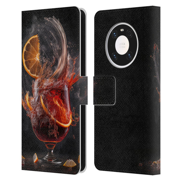 Spacescapes Cocktails Gin Explosion, Negroni Leather Book Wallet Case Cover For Huawei Mate 40 Pro 5G