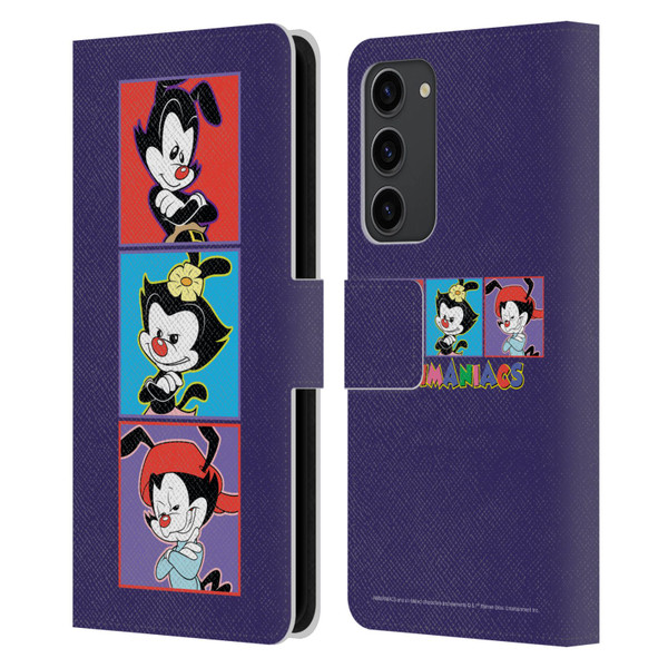 Animaniacs Graphics Tiles Leather Book Wallet Case Cover For Samsung Galaxy S23+ 5G