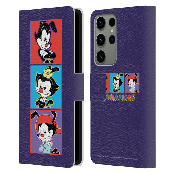 Animaniacs Graphics Tiles Leather Book Wallet Case Cover For Samsung Galaxy S23 Ultra 5G