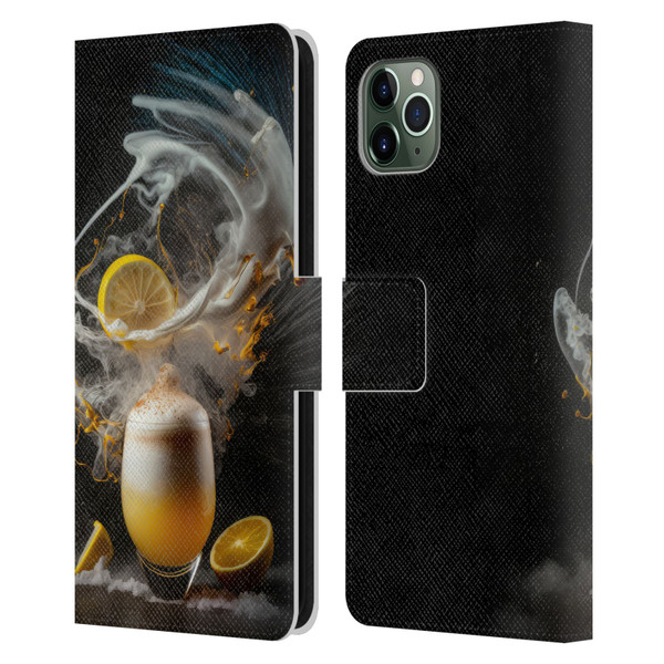 Spacescapes Cocktails Explosive Elixir, Whisky Sour Leather Book Wallet Case Cover For Apple iPhone 11 Pro Max