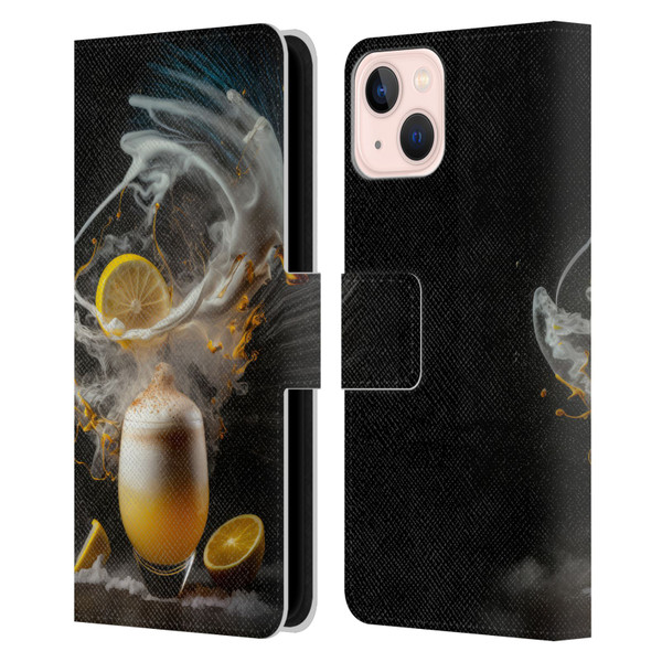 Spacescapes Cocktails Explosive Elixir, Whisky Sour Leather Book Wallet Case Cover For Apple iPhone 13