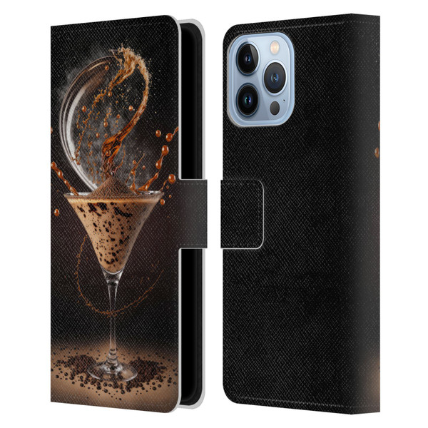 Spacescapes Cocktails Contemporary, Espresso Martini Leather Book Wallet Case Cover For Apple iPhone 13 Pro Max