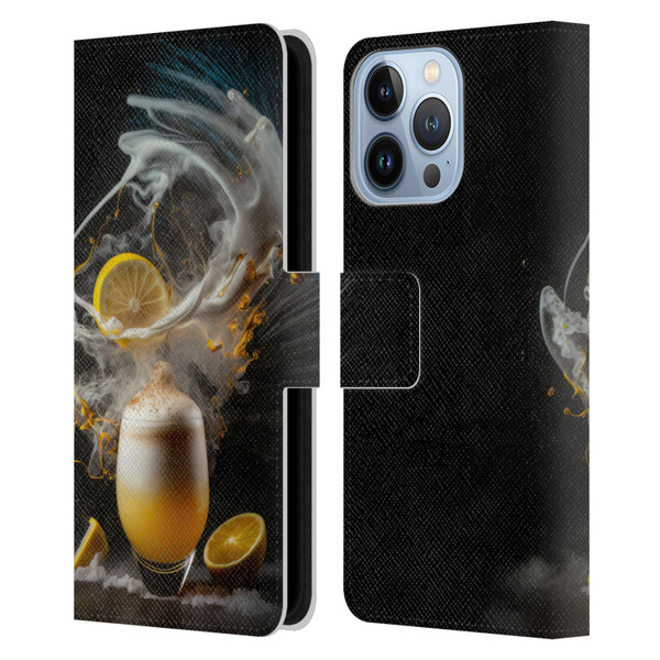 Spacescapes Cocktails Explosive Elixir, Whisky Sour Leather Book Wallet Case Cover For Apple iPhone 13 Pro
