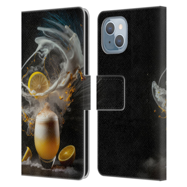 Spacescapes Cocktails Explosive Elixir, Whisky Sour Leather Book Wallet Case Cover For Apple iPhone 14