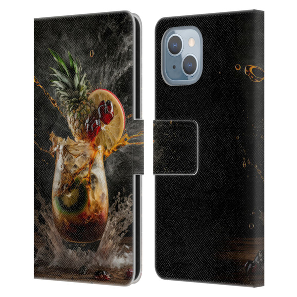 Spacescapes Cocktails Exploding Mai Tai Leather Book Wallet Case Cover For Apple iPhone 14
