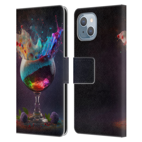 Spacescapes Cocktails Universal Magic Leather Book Wallet Case Cover For Apple iPhone 14