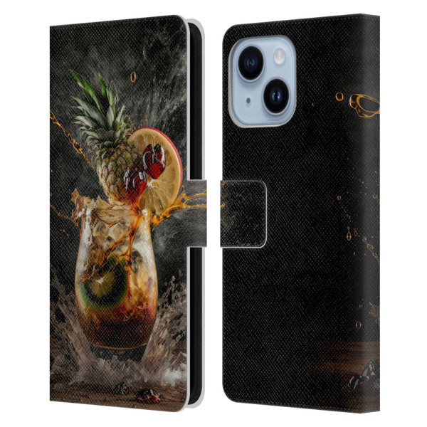 Spacescapes Cocktails Exploding Mai Tai Leather Book Wallet Case Cover For Apple iPhone 14 Plus