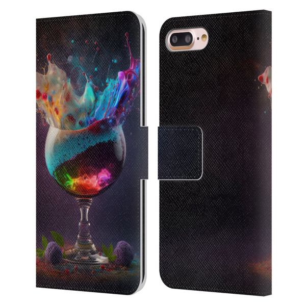 Spacescapes Cocktails Universal Magic Leather Book Wallet Case Cover For Apple iPhone 7 Plus / iPhone 8 Plus