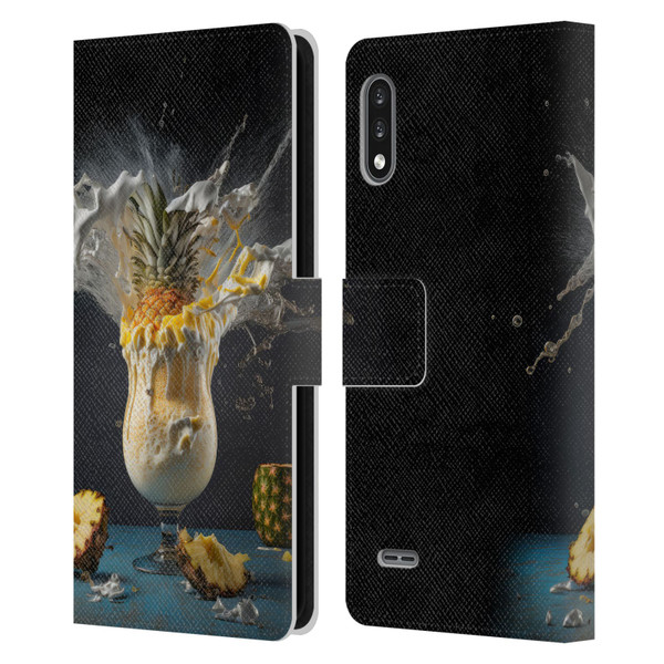 Spacescapes Cocktails Piña Colada Pop Leather Book Wallet Case Cover For LG K22