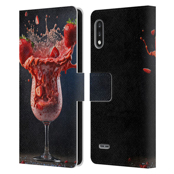 Spacescapes Cocktails Strawberry Infusion Daiquiri Leather Book Wallet Case Cover For LG K22