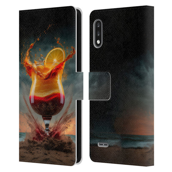 Spacescapes Cocktails Summer On The Beach Leather Book Wallet Case Cover For LG K22