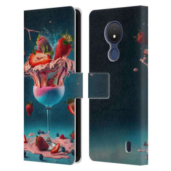 Spacescapes Cocktails Frozen Strawberry Daiquiri Leather Book Wallet Case Cover For Nokia C21