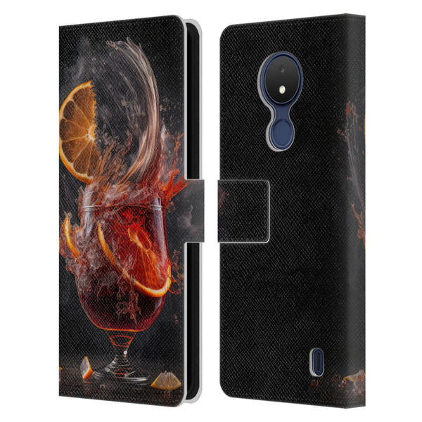Spacescapes Cocktails Gin Explosion, Negroni Leather Book Wallet Case Cover For Nokia C21