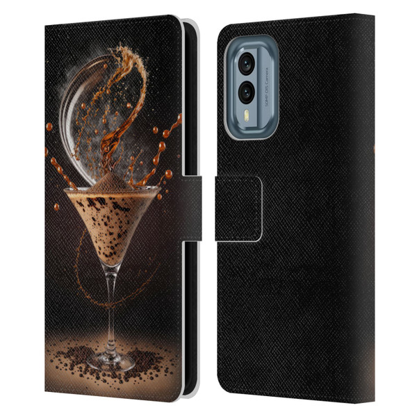 Spacescapes Cocktails Contemporary, Espresso Martini Leather Book Wallet Case Cover For Nokia X30