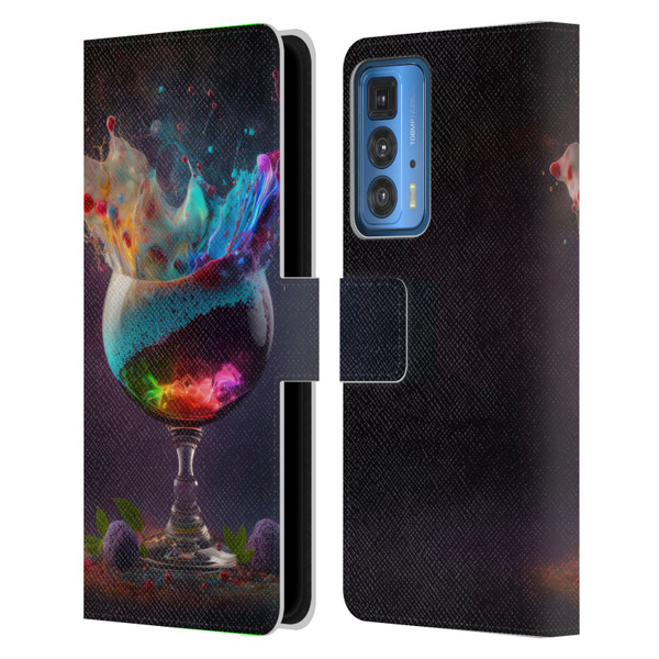 Spacescapes Cocktails Universal Magic Leather Book Wallet Case Cover For Motorola Edge (2022)